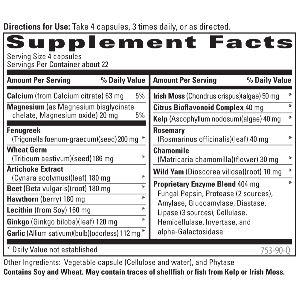 SHLDR 90 Supplement Facts version Q